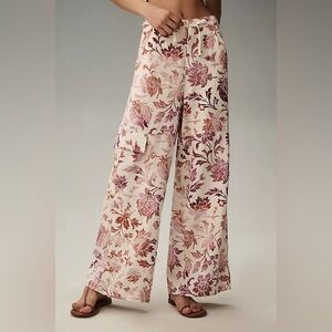 Pilcro Linen Printed Beach Cargo Pants | Anthropologie
